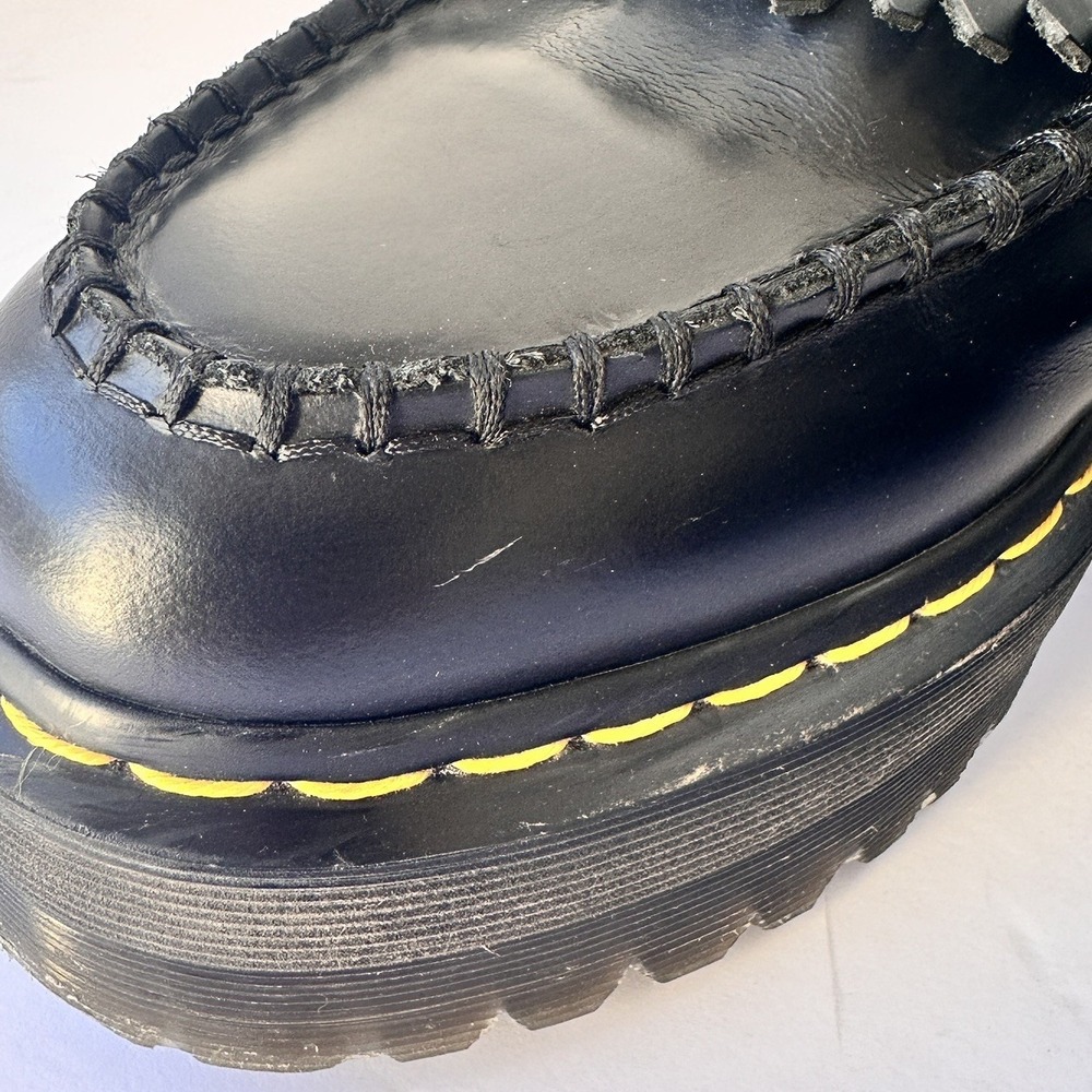 Dr Martens Adrian Quad Loafers Womens 10 Mens 9 Black Leather Platform Tassel - Picture 5 of 9